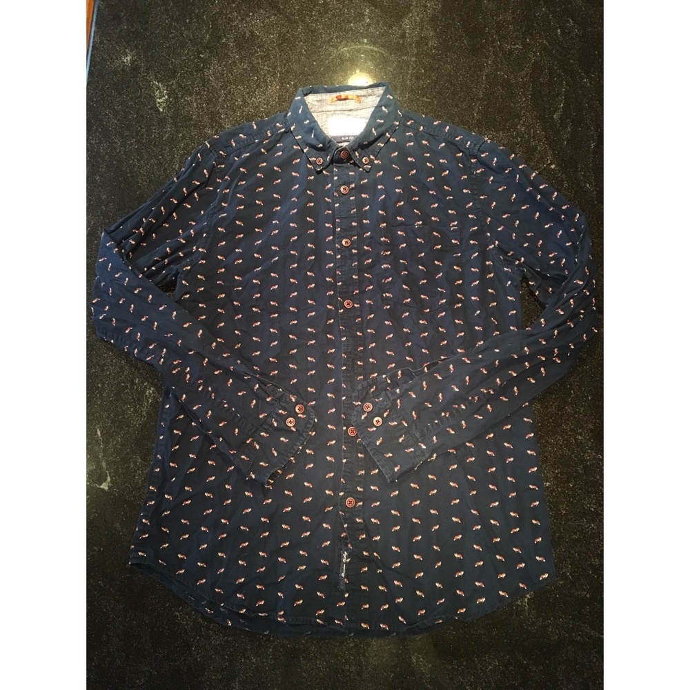 Denim & Flower Slim Fit Button Up